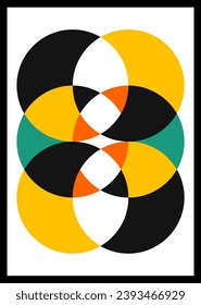 Minimal retro geometric design posters. Contemporary art wall decoration. Geometric shapes poster cover background.