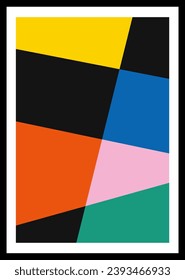 Minimal retro geometric design posters. Contemporary art wall decoration. Geometric shapes poster cover background.