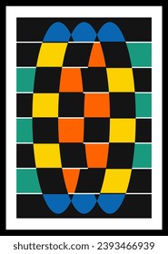 Minimal retro geometric design posters. Contemporary art wall decoration. Geometric shapes poster cover background.