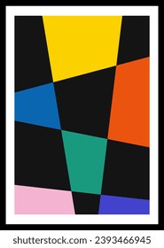 Minimal retro geometric design posters. Contemporary art wall decoration. Geometric shapes poster cover background.