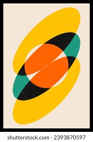 Minimal retro geometric design posters. Contemporary art wall decoration. Geometric shapes poster cover background.