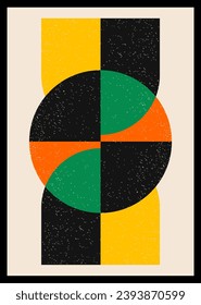 Minimal retro geometric design posters. Contemporary art wall decoration. Geometric shapes poster cover background.