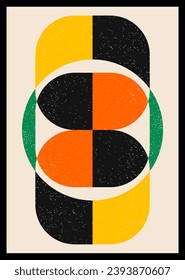 Minimal retro geometric design posters. Contemporary art wall decoration. Geometric shapes poster cover background.