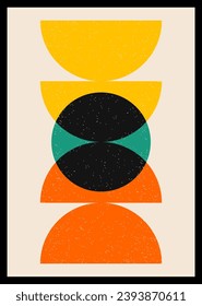Minimale geometrische Design-Plakate im Retro-Design. Moderne Wanddekoration. Geometrische Formen Poster bedecken Hintergrund.