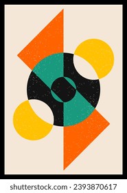 Afiches de diseño geométrico mínimo retro. Decoración contemporánea en las paredes. Fondo de portada de afiches de formas geométricas.