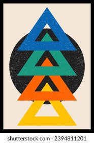 Minimal retro geometric design posters. Contemporary art wall decoration. Geometric shapes poster cover background.