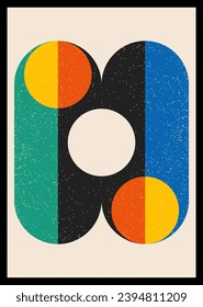 Minimal retro geometric design posters. Contemporary art wall decoration. Geometric shapes poster cover background.
