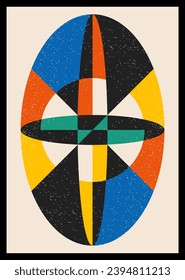 Minimal retro geometric design posters. Contemporary art wall decoration. Geometric shapes poster cover background.