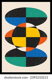 Minimal retro geometric design posters. Contemporary art wall decoration. Geometric shapes poster cover background.