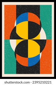 Minimal retro geometric design posters. Contemporary art wall decoration. Geometric shapes poster cover background.