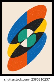 Afiches de diseño geométrico mínimo retro. Decoración contemporánea en las paredes. Fondo de portada de afiches de formas geométricas.