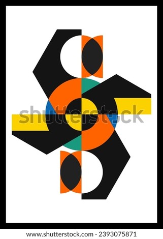Minimal retro geometric design posters. Contemporary art wall decoration. Geometric shapes poster cover background.