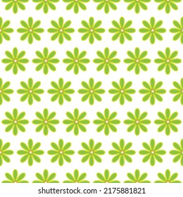 Minimal Retro Geometric Style Daisy Flowers Seamless Trendy Pattern Chic Fashion Colors Perfect for Allover Fabric Print Lime Green Tones