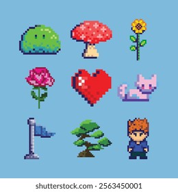 Minimal Retro pixel game elemental