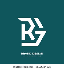 Logotipo de monograma geométrico RG GR mínimo apresentando design moderno simples ideal para marcas de negócios elegantes.