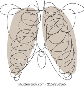 Minimal rib cage line art images