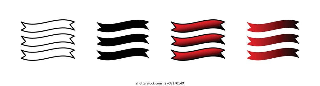 Icono de cinta minimalista en estilo de Vector limpio, ideal para temas de celebración, insignias de premios, gráficos de embalaje de regalo, diseños de eventos, Elementos de interfaz de usuario e ilustraciones decorativas modernas.