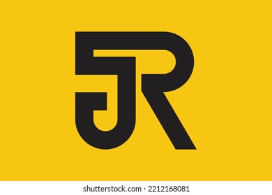 Minimal RJ logo. Icon of a JR letter on a luxury background. Logo idea based on the RJ monogram initials. Professional variety letter symbol and JR logo on background.