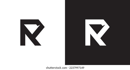 Minimal RK logo. Icon of a KR letter on a luxury background. Logo idea based on the RK monogram initials. Professional variety letter symbol and KR logo on black and white background.