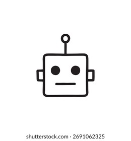 Minimal Roboter Face Line Art - repräsentiert KI, Technologie und Automatisierungskonzept.