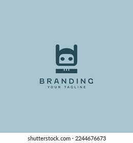 Plantilla de diseño de logotipo de robot mínimo