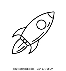 Minimal rocket icon in outline style