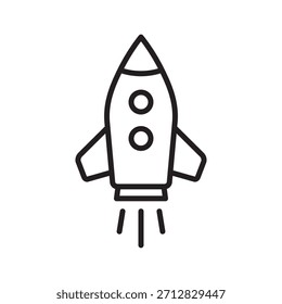 Minimal Rocket Launch Icon in Line Style for Startup and Tech Concepts