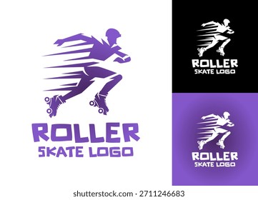 A minimal roller skate logo crafted for skate parks, sportswear brands, and youth-friendly modern identity.