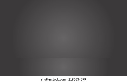 Minimal room scene with platform black background 3d render. Display stand for product on gradient black color mock up. Simple black wall design