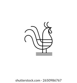 Minimal rooster logo design vector