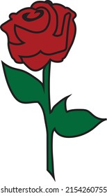 Minimal Rose flower vector illustration
