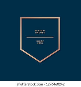 Minimal rose gold badge vector