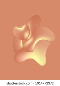 Minimal Rose Gold Gradient Flow Cover. Duo Tone Cover Design. Geometry Halftone Banner. Minimalist Hipster. Trendy Geometric Journal. Bright Modern Vector Poster. Abstract Fluid Shape Template. Pink.