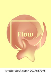 Minimal Rose Gold Gradient Flow Cover. Duo Tone Cover Design. Geometry Halftone Banner. Minimalist Hipster. Trendy Geometric Journal. Bright Modern Vector Poster. Abstract Fluid Shape Template. Pink.