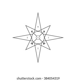 Minimal Rose Wind vector icon