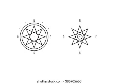 Minimal Rose Wind vector icon