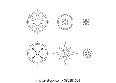 Minimal Rose Wind vector icon