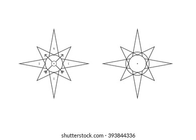 Minimal Rose Wind vector icon