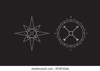 Minimal Rose Wind vector icon