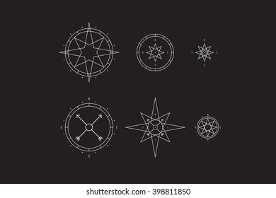 Minimal Rose Wind vector icon