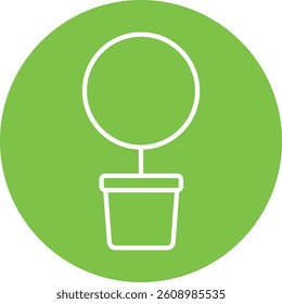 Minimal Round Leaf Plant Icon with Light Green Circle Background