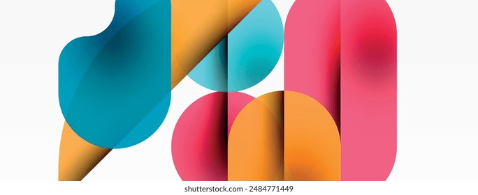 Minimal round shapes geometric abstract background. Circle design. Trendy techno business template for wallpaper, banner, background or landing
