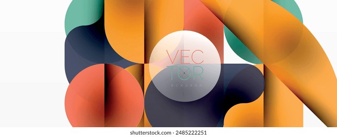 Fondo abstracto geométrico de Formas redondas mínimas. Diseño de círculo. Plantilla de negocios techno de moda para Fondo de pantalla, Anuncio, fondo o aterrizaje