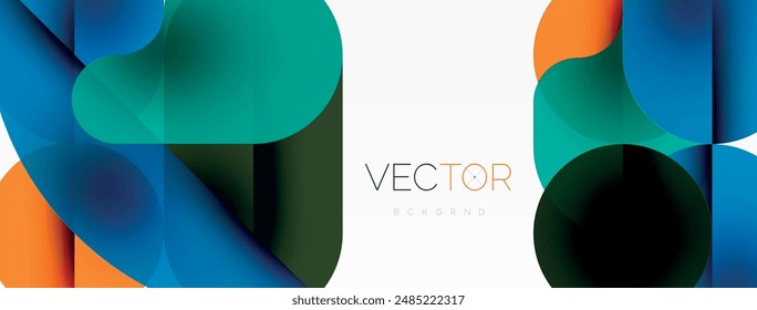 Minimal round shapes geometric abstract background. Circle design. Trendy techno business template for wallpaper, banner, background or landing