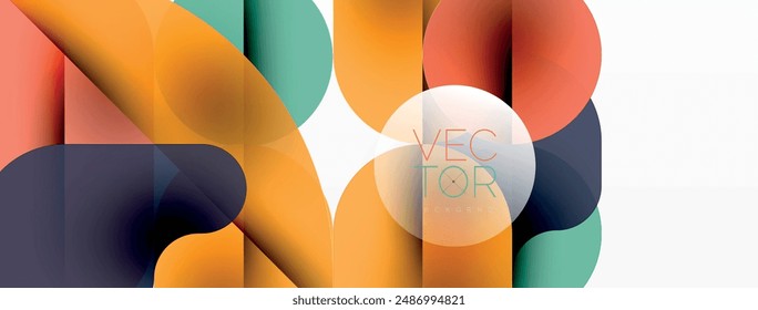 Minimal round shapes geometric abstract background. Circle design. Trendy techno business template for wallpaper, banner, background or landing