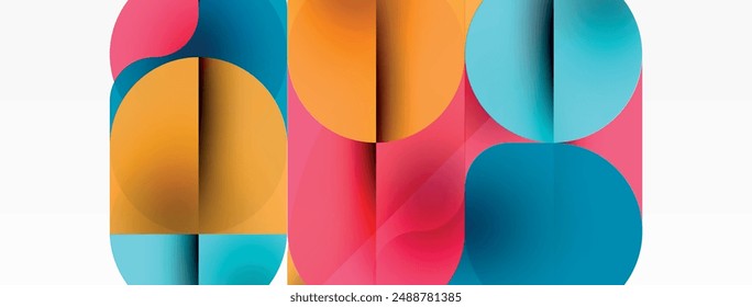 Fondo abstracto geométrico de Formas redondas mínimas. Diseño de círculo. Plantilla de negocios techno de moda para Fondo de pantalla, Anuncio, fondo o aterrizaje