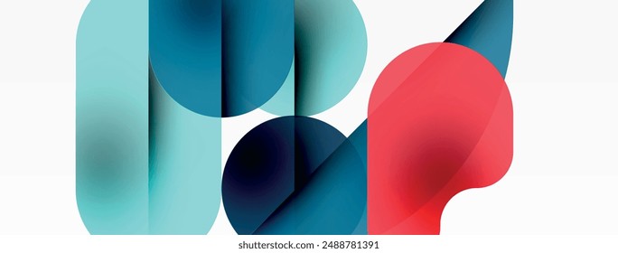 Minimal round shapes geometric abstract background. Circle design. Trendy techno business template for wallpaper, banner, background or landing