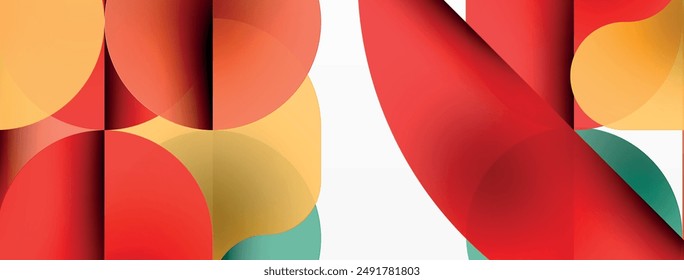 Minimal round shapes geometric abstract background. Circle design. Trendy techno business template for wallpaper, banner, background or landing