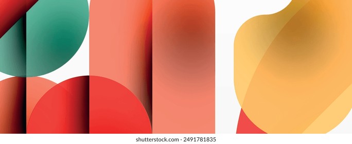 Minimal round shapes geometric abstract background. Circle design. Trendy techno business template for wallpaper, banner, background or landing