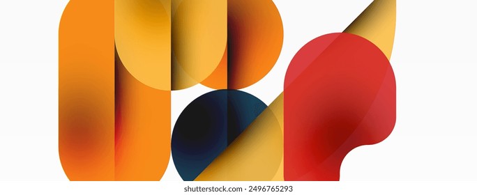 Minimal round shapes geometric abstract background. Circle design. Trendy techno business template for wallpaper, banner, background or landing